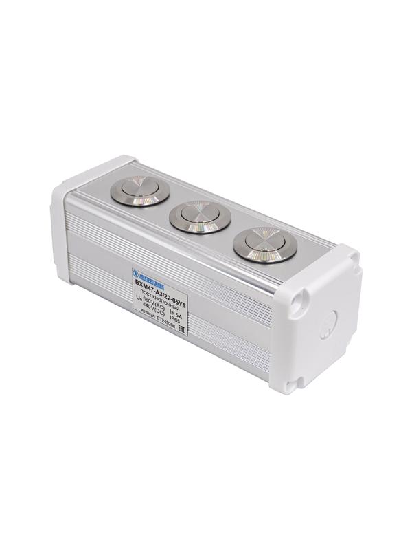 пост управления bxm47-a3/22-65у1 3 цилиндрические кнопки 1c1no1nc серебр. электротехник et249208 от BTSprom.by