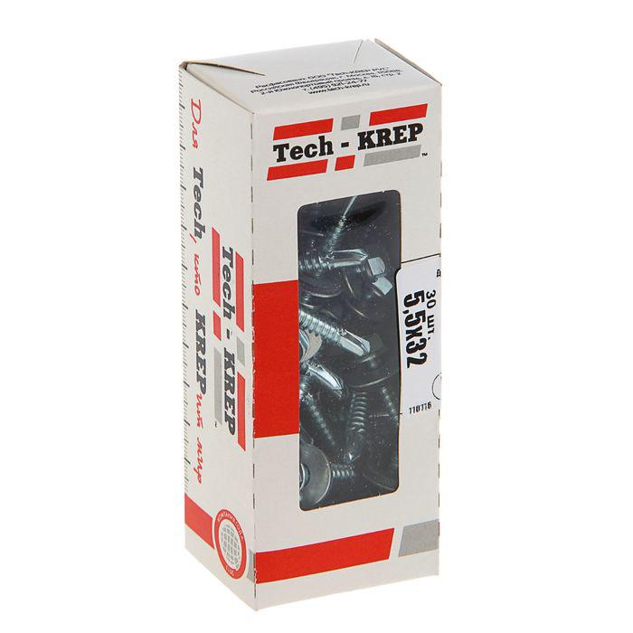 саморез усиленный кр zp сверло 5.5х32 (коробка с окном) (уп.30шт) tech-krep pro/zitar 124637 от BTSprom.by