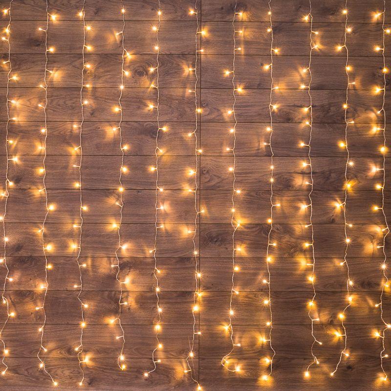 гирлянда светодиодная "светодиодный дождь" 1.5х1м 96led тепл. бел. 8вт 230в ip20 с контроллером провод прозр. neon-night 235-026 от BTSprom.by
