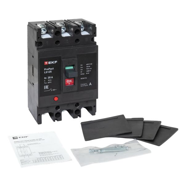  Выключатель автоматический 3п 20А 18кА LS125 ProPact EKF mccb-125-18-3-20-ls фото в каталоге от BTSprom.by