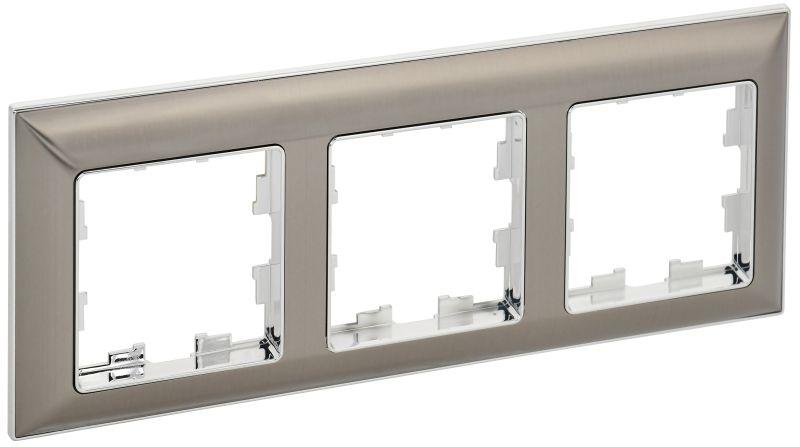 рамка 3-м brite ру-3-бр хром/никель iek br-m32-12-4-k23 от BTSprom.by