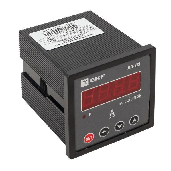  Амперметр цифровой AD-721 1ф на панель 72х72 EKF ad-721 фото в каталоге от BTSprom.by