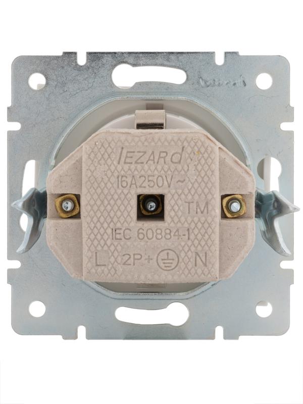  Розетка 1-м СП Rain 16А IP20 с заземл. с крышкой керамика механизм бел. LEZARD 703-0288-123 фото в каталоге от BTSprom.by