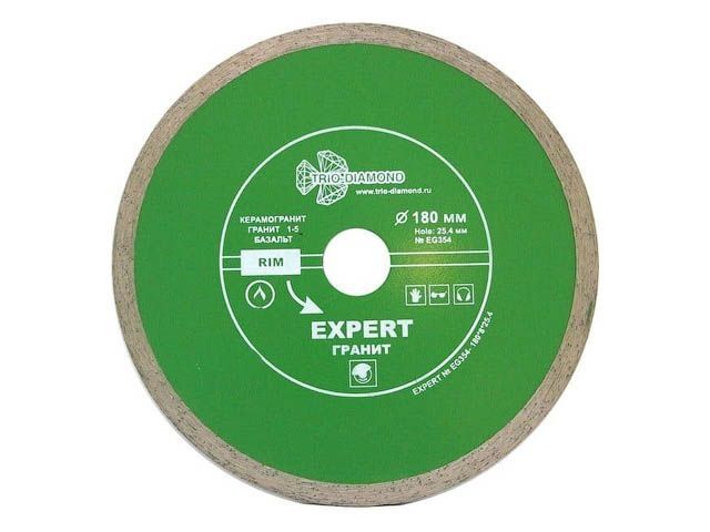 алмазный круг 180х25,4мм по керамике сплошн.ультратонкий hot press (1.8мм) (trio-diamond) eg354 от BTSprom.by