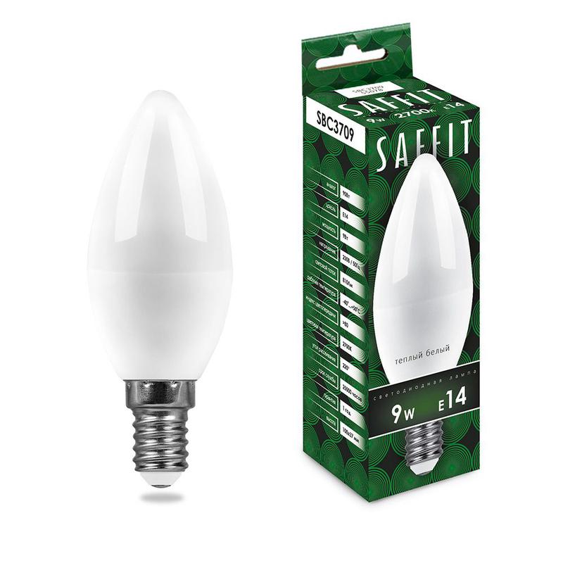 лампа светодиодная 9вт 230в e14 2700к c37 sbc3709 saffit 55078 от BTSprom.by