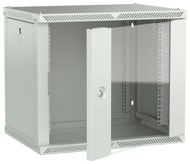 шкаф linea w 2.0 9u 600х450мм дверь стеклян. сер. itk lwr3-09u64-gf-2 от BTSprom.by