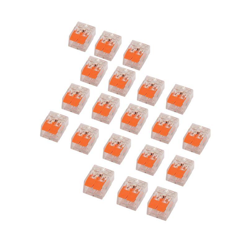  Клемма соединительная рычажковая компактная 2-проводная прозрачная (0.14-4кв.мм) (уп.20шт) Rexant 07-5202-20 фото в каталоге от BTSprom.by