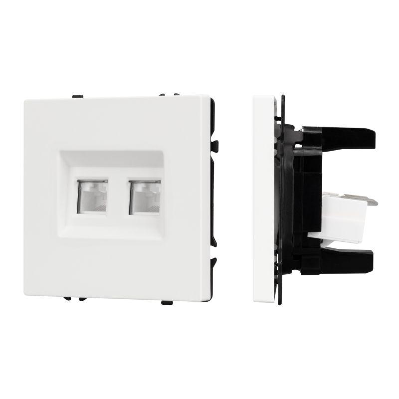 механизм сдвоенной компьютерной розетки sct-nobe-mpc2-sfpl-wh rj-45 cat6 arlight 054312 от BTSprom.by