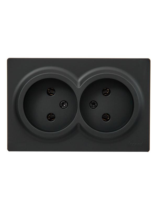 розетка 2-мест. без заземл. leto закрытый корпус пбт черн. бархат lezard 752-4200-128b от BTSprom.by розетка 2-мест. без заземл. leto закрытый корпус пбт черн. бархат lezard 752-4200-128b от BTSprom.by