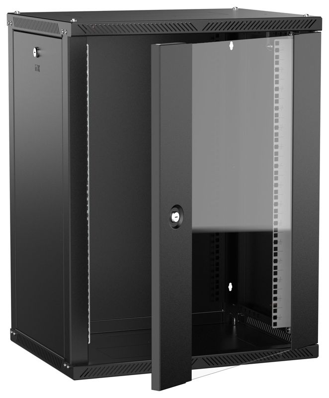 шкаф linea w 15u 600х450мм дверь стекл. черн. 2.0 itk lwr5-15u64-gf-2 от BTSprom.by
