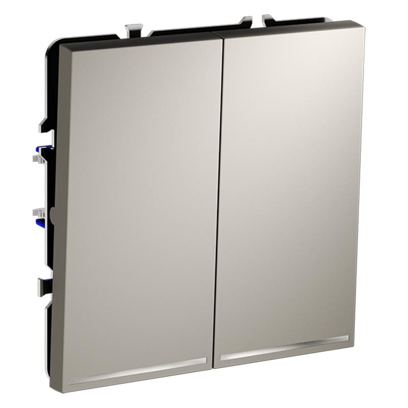  Переключатель проходной 2-кл. СП S70 10А с подсветкой механизм кашемир Voltum VLS020403 фото в каталоге от BTSprom.by