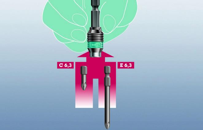  Битодержатель быстросъемный 889/4/1 K Rapidaptor 1/4дюйм E6.3 магнит 50мм Wera WE-052502 фото в каталоге от BTSprom.by