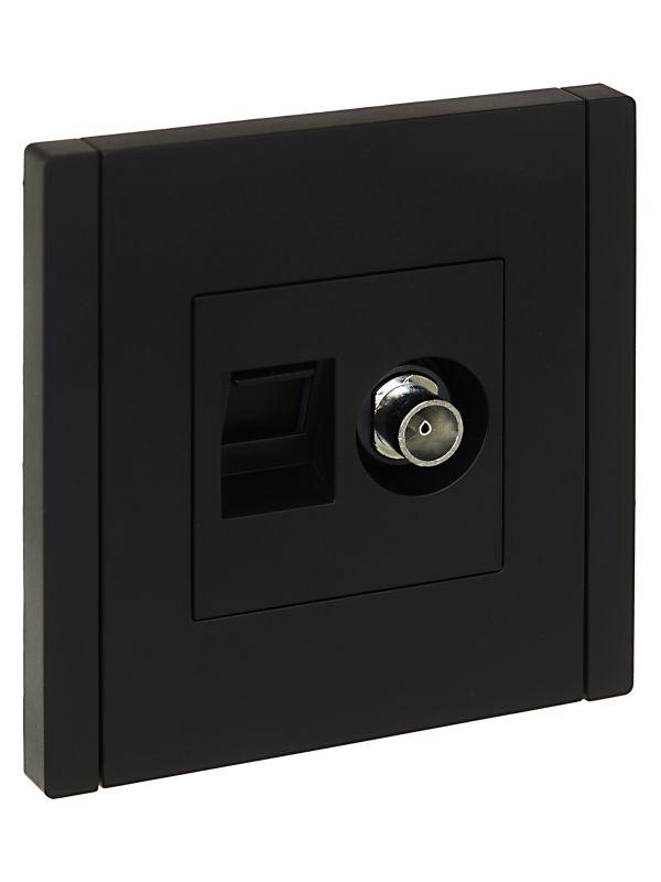 розетка 2-м tv+rj45 кат.5e forte&piano fp136 черн. iek fp-ak20-1-k02 от BTSprom.by