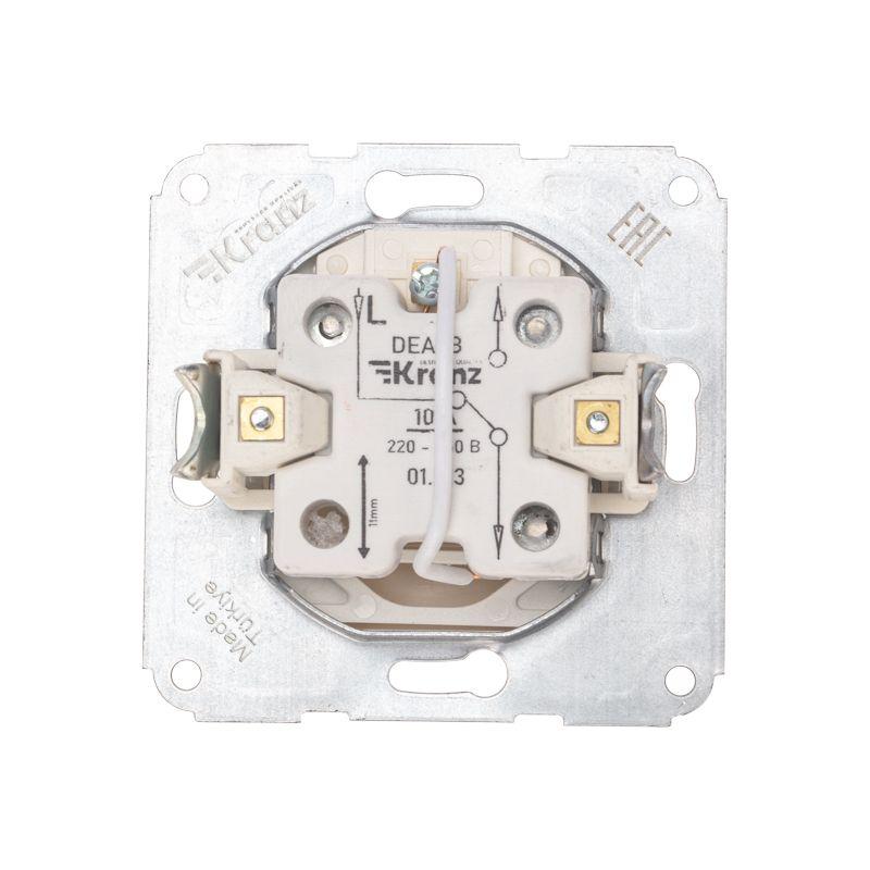  Переключатель проходной 1-кл. СП DEA 10А с подсветкой механизм беж. Kranz KR-78-0236 фото в каталоге от BTSprom.by