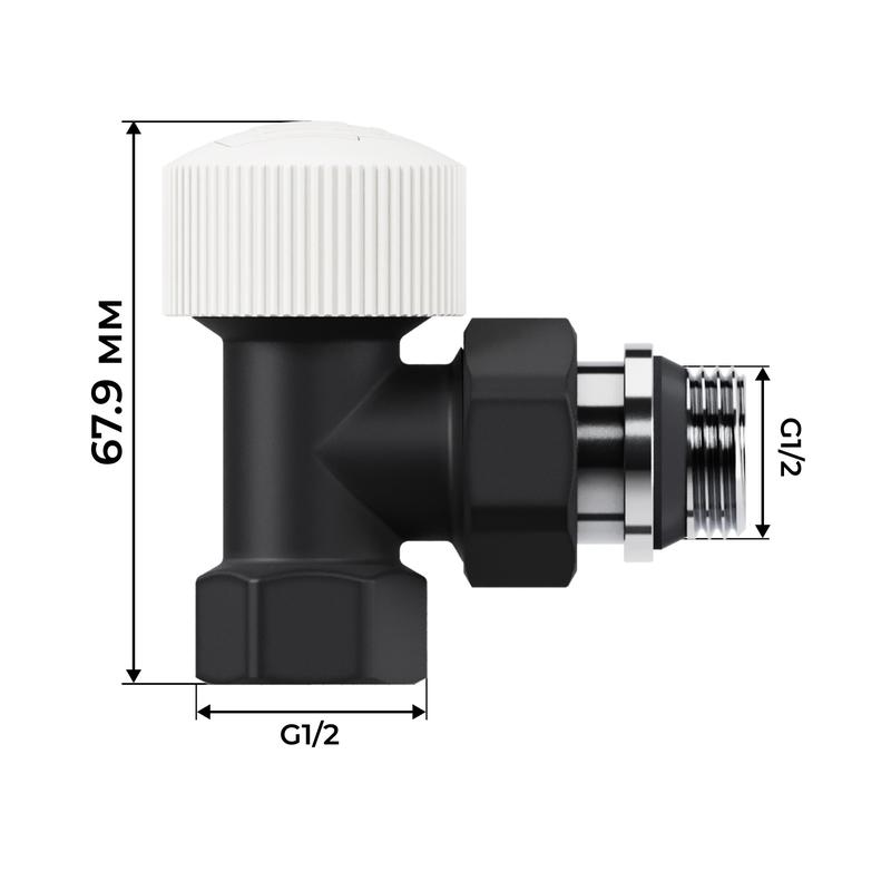  Набор термостатический угловой Design 1/2дюйм М30х1.5 черн. Royal Thermo НС-1640381 фото в каталоге от BTSprom.by