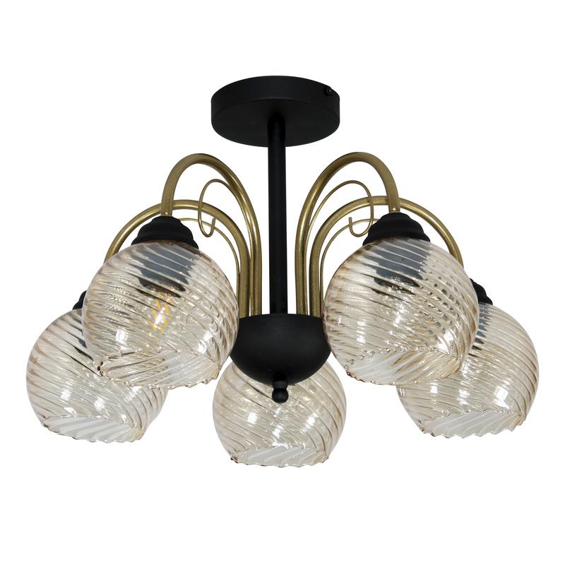 светильник "берта" 151 (плафон 8633) нсб 01-5х60-132 e27 (им) потолочн. черн. муар./зол. элетех 1005405445 от BTSprom.by