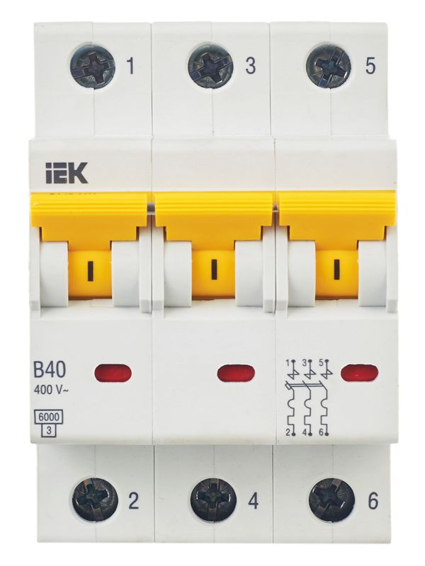  Выключатель автоматический модульный 3п B 40А 6кА ВА47-60M KARAT IEK MVA31-3-040-B фото в каталоге от BTSprom.by