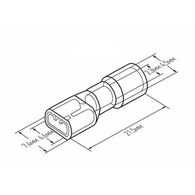 клемма плоск. полн. изол. термоус. (кппит гн - 6.6мм) 1.5-2.5кв.мм (drs/fdd2-250) (уп.100шт) rexant 08-0634 от BTSprom.by
