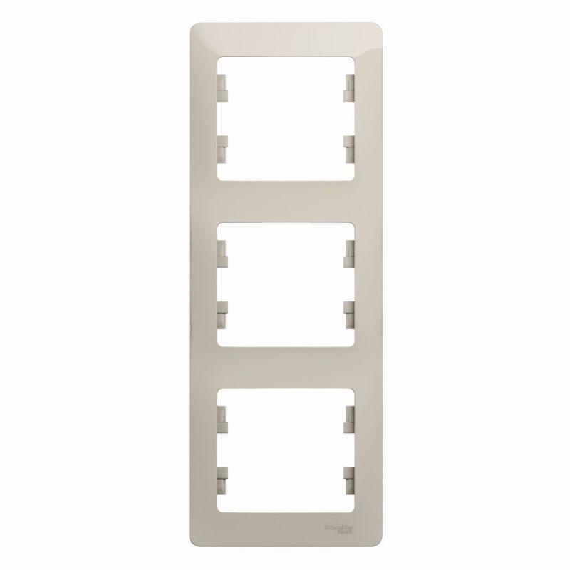 рамка 3-м glossa вертикал. молоч. se gsl000907 от BTSprom.by