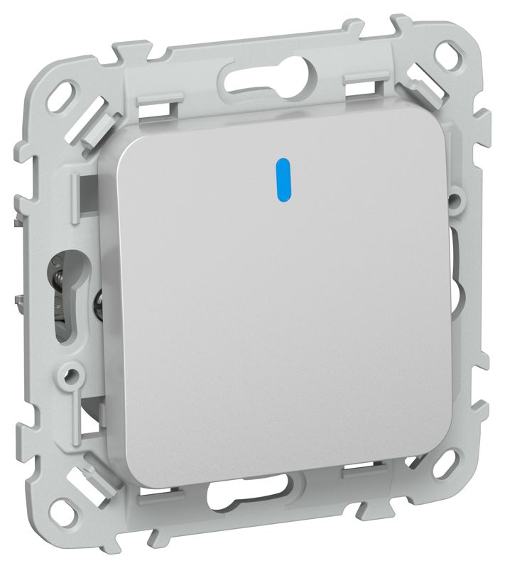 выключатель кнопочный проходной 1-кл. сп flite вс61-2-1-фла 10а с индикацией механизм алюм. iek fi-v18-1-10-1-k47 от BTSprom.by