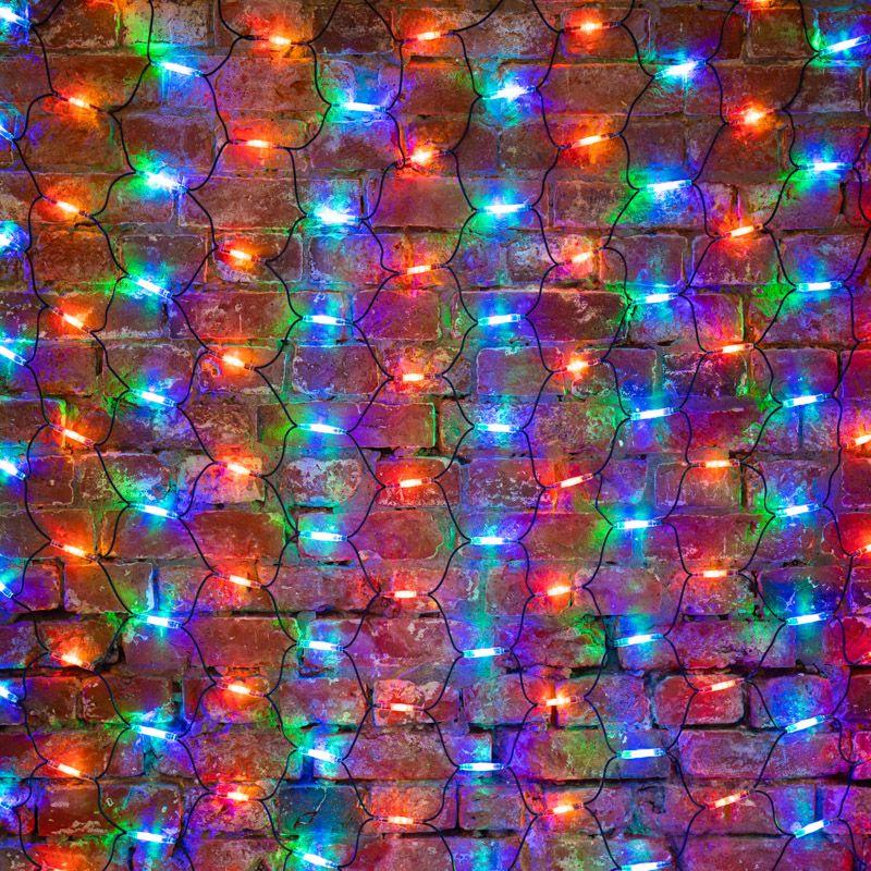 гирлянда светодиодная "сеть" 2х3м 432led мультиколор 40вт 220-240в ip67 провод каучук черн. neon-night 217-129 от BTSprom.by