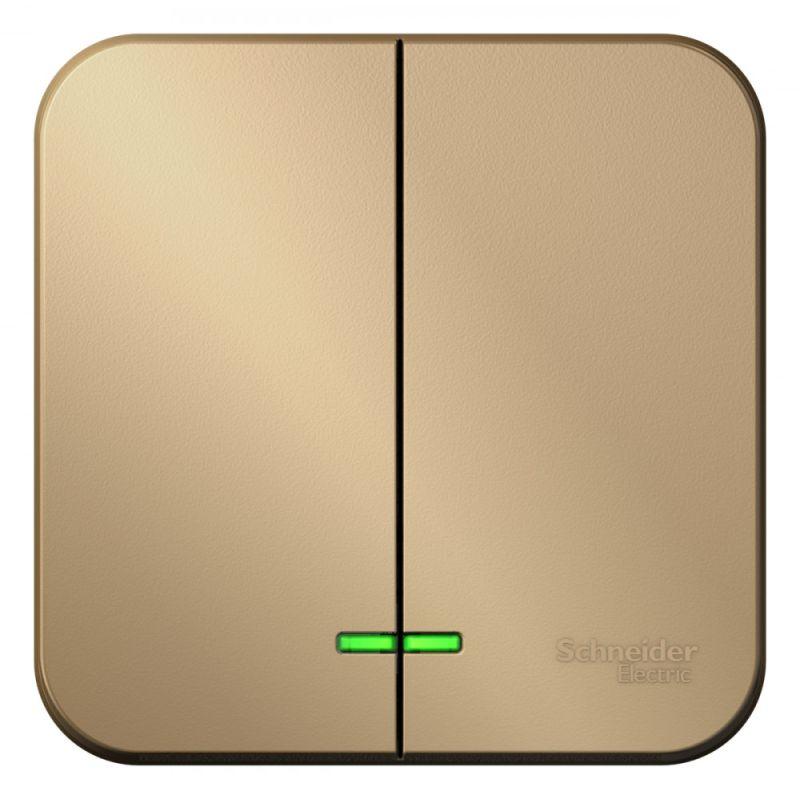 выключатель 2-кл. оп blanca 10а ip20 (сх. 5) 250в с подсветкой титан se blnva105104 от BTSprom.by