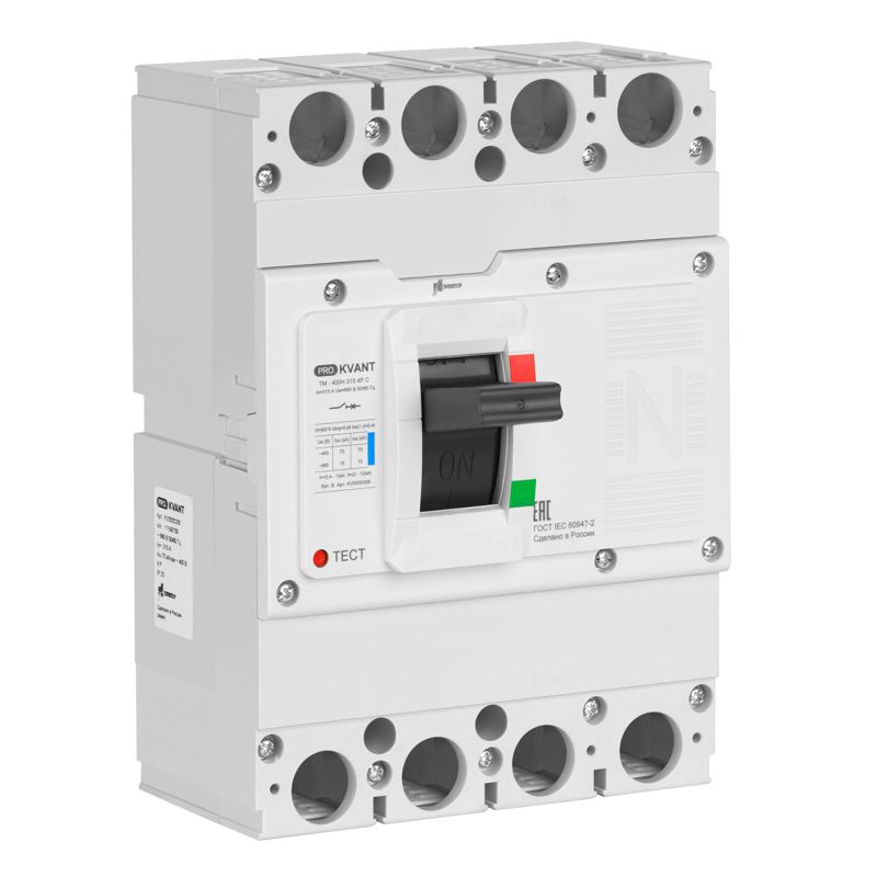 выключатель автоматический pro.kvant tm-400s 4p c 315а 50ка в литом корпусе с термомагнит. расцеп. контактор kv0000296 от BTSprom.by