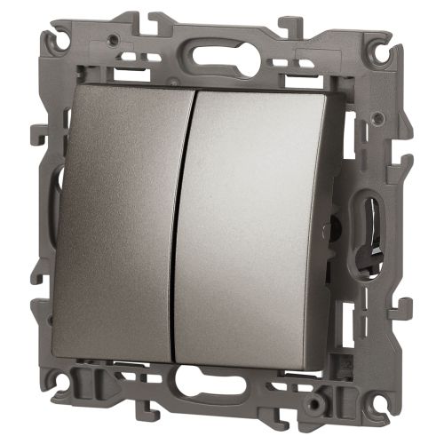  Переключатель перекрестный 2-кл. Elegance 14-1112-16 250В 10АХ титан Эра Б0065798 фото в каталоге от BTSprom.by