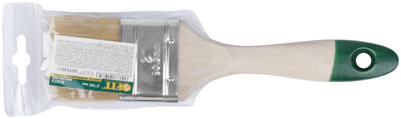  Кисть флейцевая "Хард" натуральная светлая щетина деревянная ручка 2дюйм (50мм) FIT 01075 фото в каталоге от BTSprom.by