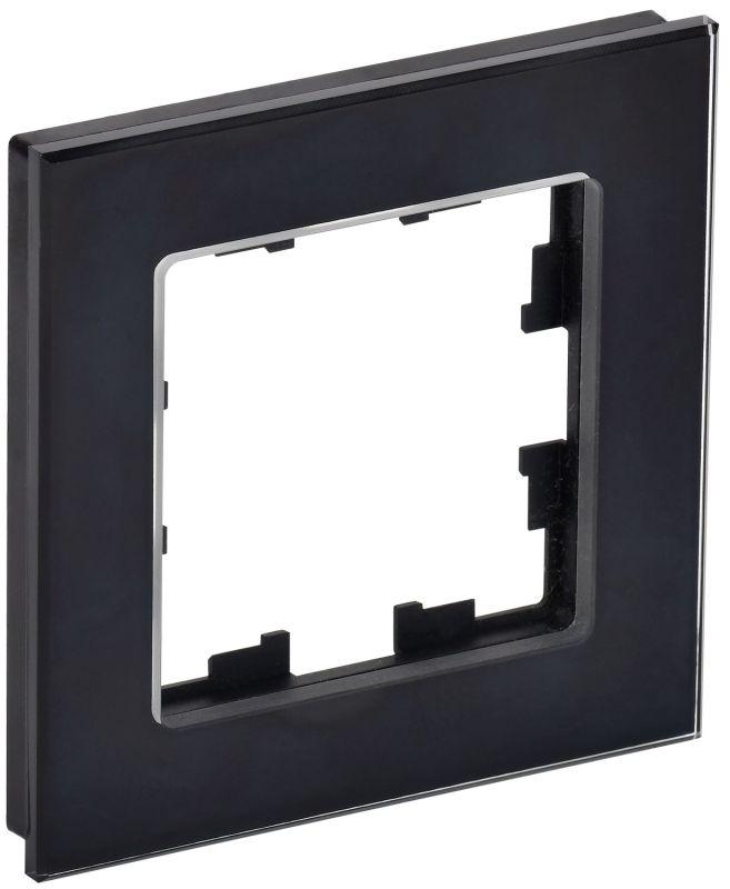 рамка 1-м brite ру-1-2-брч стекло черн. iek br-m12-g-k02 от BTSprom.by