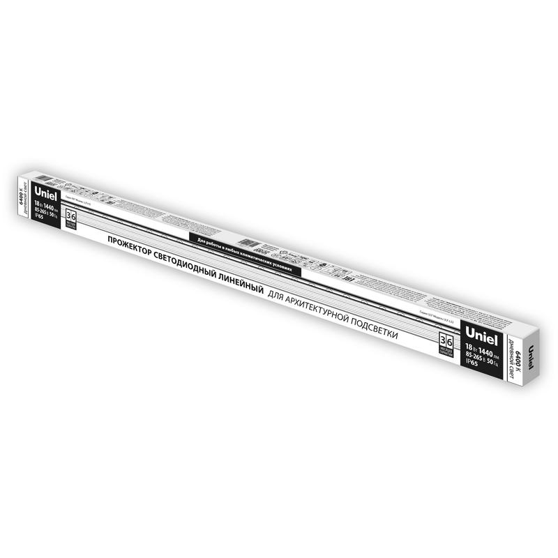 прожектор линейный светодиодный ulf-l52-18w/6400к/l100 220в ip65 silver uniel ul-00008362 от BTSprom.by