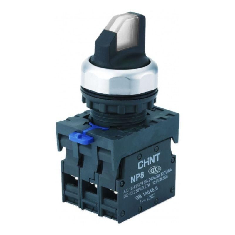 переключатель с подсветкой np8-11xd/211 2 полож. фикс. ac110-230в(led) 1но+1нз ip65 (r) бел. chint 667552 от BTSprom.by