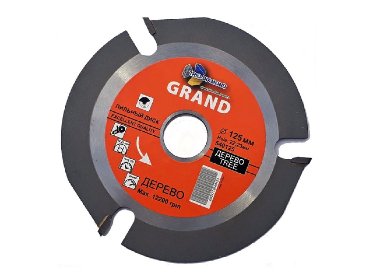 диск пильный для ушм 125х22,23 мм 3 зуб. trio-diamond 540125 от BTSprom.by