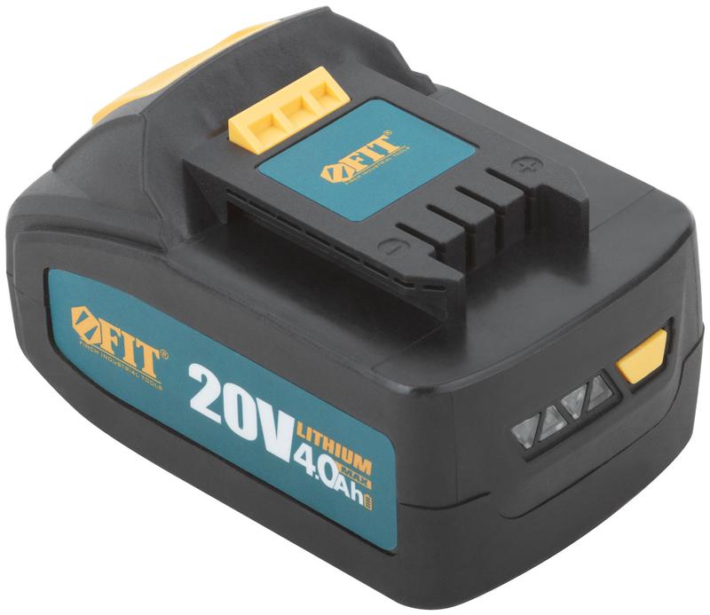  Батарея аккумуляторная 20В Li-Ion 4.0А.ч индикатор заряда FIT 79936 фото в каталоге от BTSprom.by