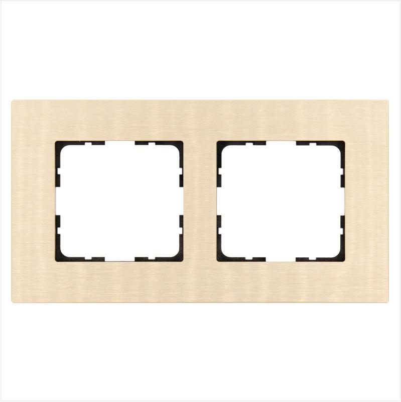 рамка 2-м g-metal метал. алюм. шампань champagne gold jasmart g1002ag от BTSprom.by