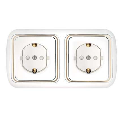 розетка 2-м сп с заземл. бел. bylectrica рс16-284 от BTSprom.by