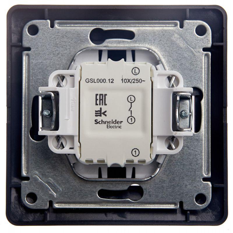  Выключатель 1-кл. СП Glossa 10А IP20 (сх. 1) 10AX в сборе сиренев. туман SE GSL001412 фото в каталоге от BTSprom.by