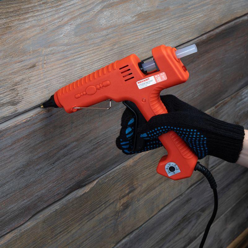  Пистолет клеевой 300Вт ЭКСПЕРТ настройка температуры 100…220град.C (блист.) Rexant 12-1550 фото в каталоге от BTSprom.by