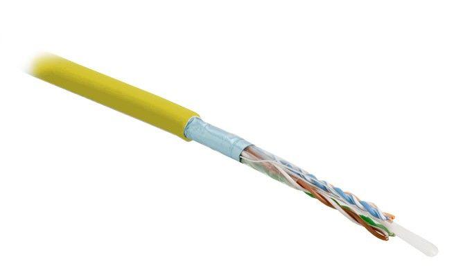 кабель витая пара экранир. f/utp кат.5e 4 пары 24 awg ож solid экран-фольга pvc -20град.c-+75град.c futp4-c5e-s24-in-pvc-yl-305 гарантия: 15 лет компонентн. / 25 лет системн. желт. (уп.305м) hyperline 444625 от BTSprom.by