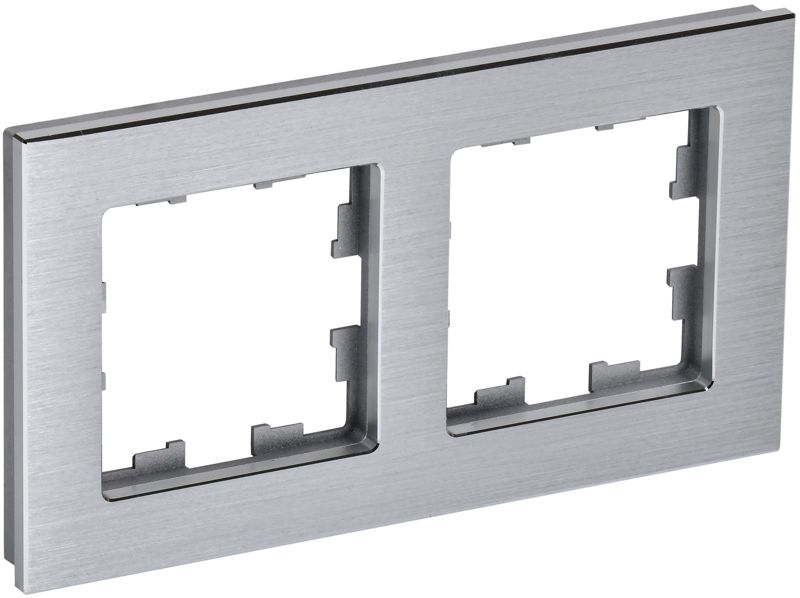 рамка 2-м brite ру-2-1-бра металл алюм. iek br-m22-m-k47 от BTSprom.by