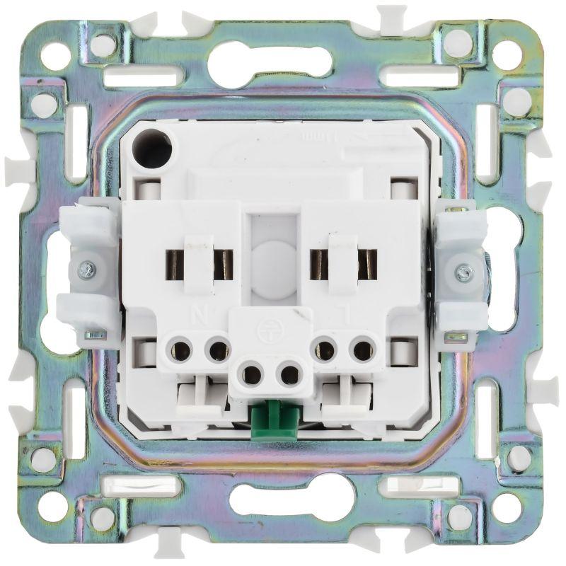  Розетка SKANDY 16А с заземл. защ. шторки безвинт. крепл. SK-R06N никель IEK SK-R14-16-1-K50 фото в каталоге от BTSprom.by