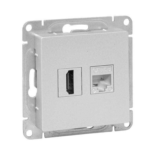 розетка сп эпика hdmi + rj45 кат.5 механизм алюм. ekf up1-soa-hdmi+rj45 от BTSprom.by