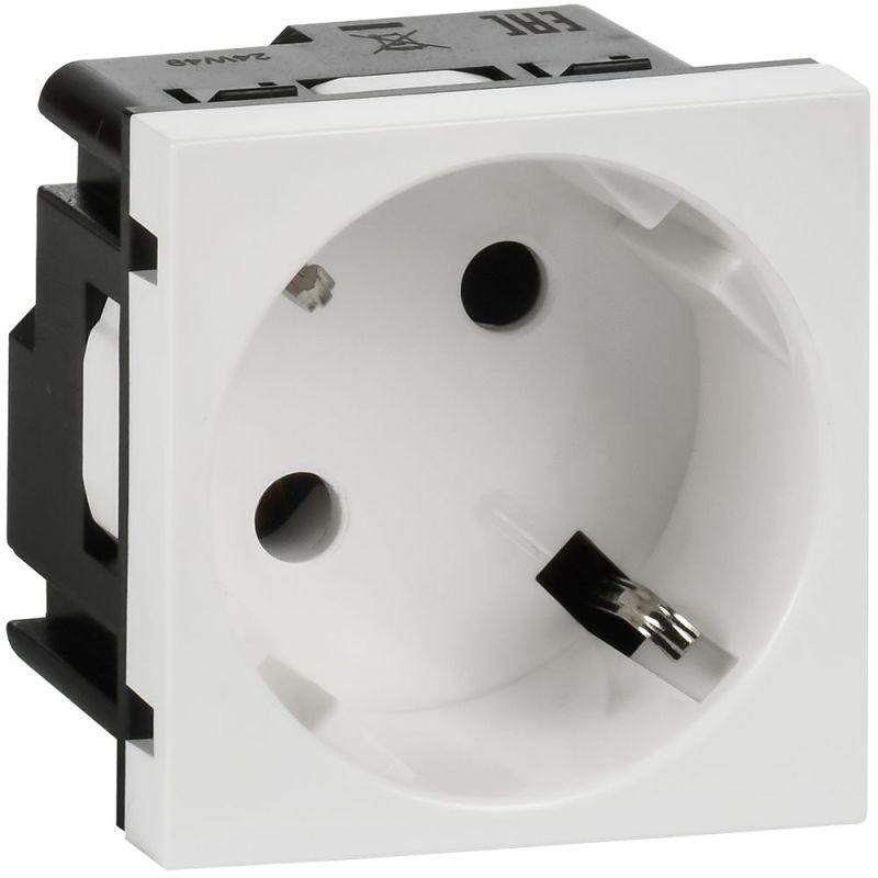 розетка 2мод. 16а 250в 45град. с заземл. без защ. шторок винт. зажимы бел. иэк leg 4521051 от BTSprom.by