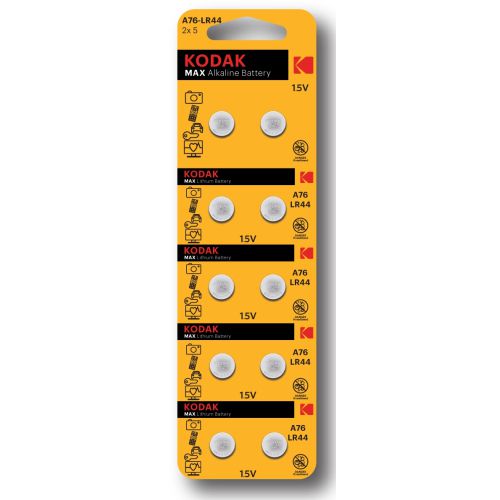 элемент питания алкалиновый "таблетка" lr44/lr1154/ag13/g13 max button cell (блист.10шт) kodak б0044718 от BTSprom.by