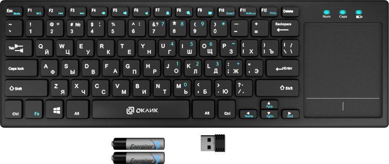 клавиатура 830st черн. usb беспроводная slim multimedia touch 830st оклик 1011937 от BTSprom.by