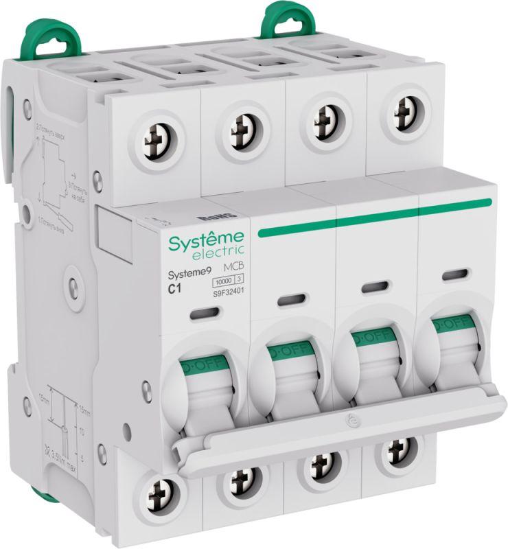 выключатель автоматический 4п c 1а 10ка systeme9 400в se s9f32401 от BTSprom.by