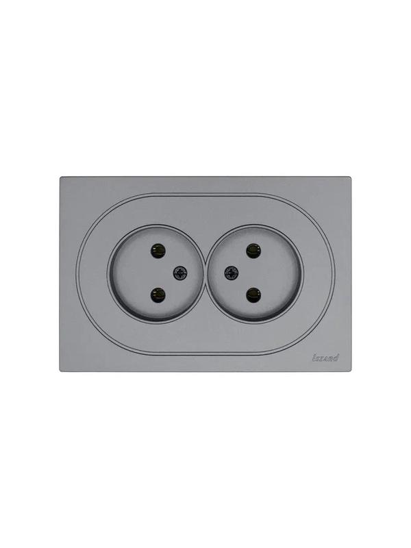 розетка 2-м сп osen без заземл. пбт механизм сер. матов. lezard 743-7400-128b от BTSprom.by