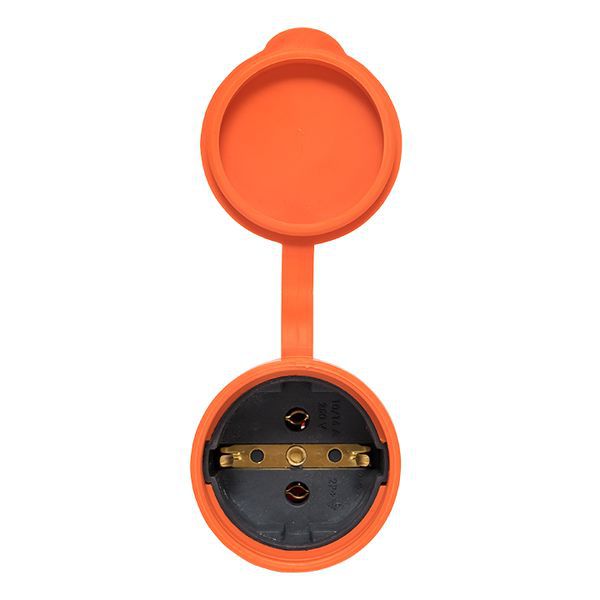  Розетка переносная 16А IP44 230В 2P+PE с защ. крышкой каучук оранж. PROxima EKF RPS-012-16-230-44-ro фото в каталоге от BTSprom.by