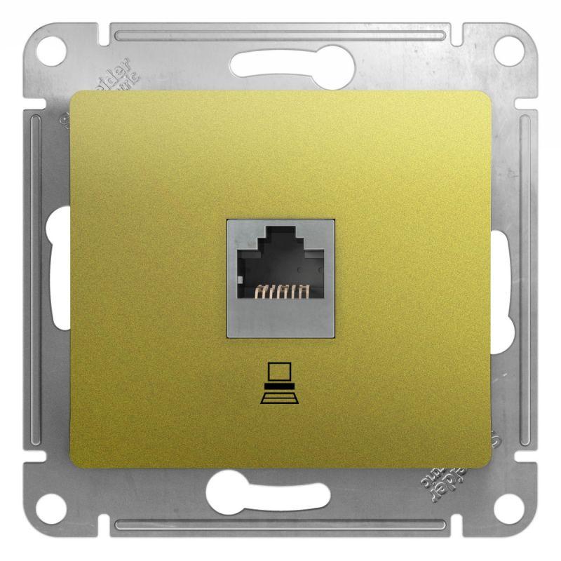 розетка компьютерная 1-м glossa rj45 кат.5e механизм фисташк. se gsl001081k от BTSprom.by