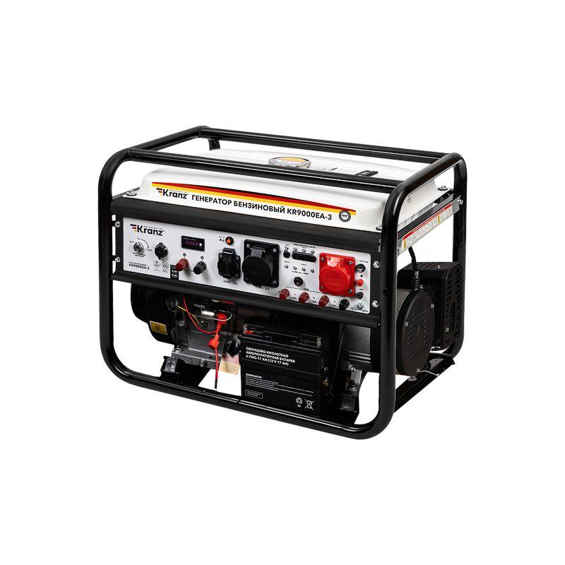 генератор бензиновый kr9000ea-3 9квт 230в/380в 25л коннектор автоматики электростартер kranz kr-16-1140 от BTSprom.by